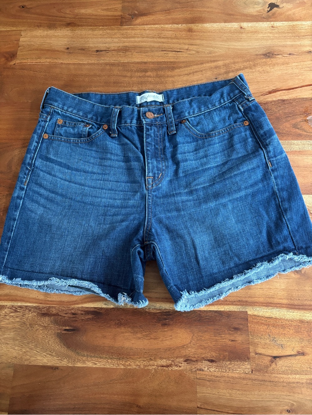 Madewell Frayed Hem Denim Shorts Blue - Size 29